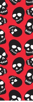 Halloween Bookmark with pattern of skulls
