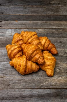 Delicious, fresh croissants. French breakfast concept