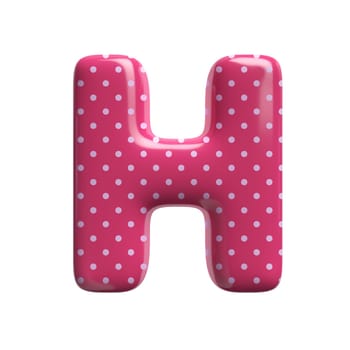 Polka dot letter H - large 3d pink retro font isolated on white background. This alphabet is perfect for creative illustrations related but not limited to Fashion, retro design, decoration...