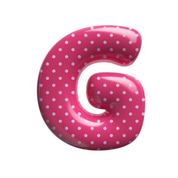 Polka dot letter G - large 3d pink retro font isolated on white background. This alphabet is perfect for creative illustrations related but not limited to Fashion, retro design, decoration...