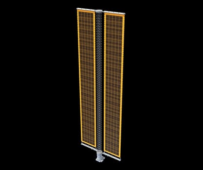 Solar Array Panel 3D rendering model on black background