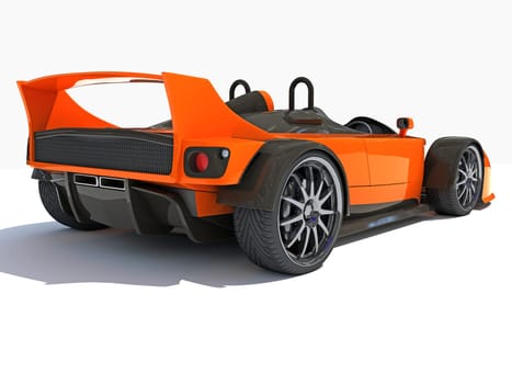 Race Car 3D rendering model on white background