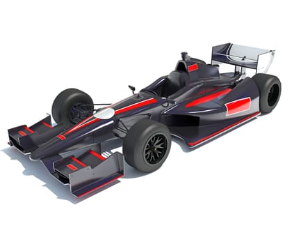 Race Car 3D rendering model on white background
