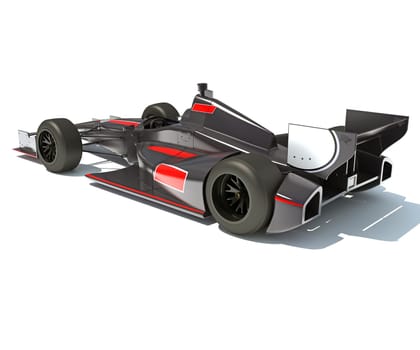 Race Car 3D rendering model on white background