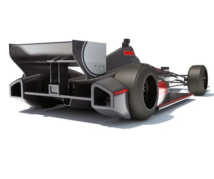 Race Car 3D rendering model on white background