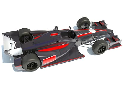 Race Car 3D rendering model on white background