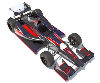 Race Car 3D rendering model on white background