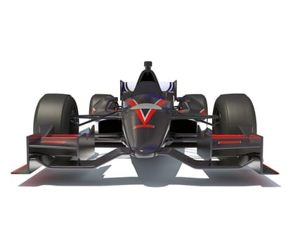 Race Car 3D rendering model on white background