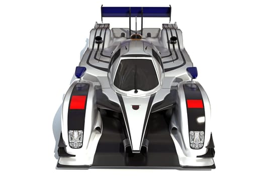 Race Car 3D rendering model on white background