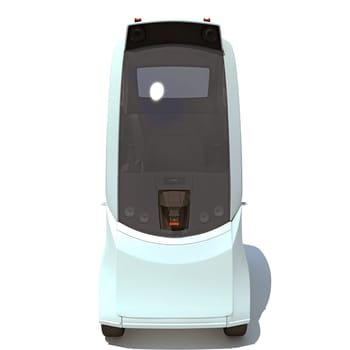 Robot Future Car 3D rendering model on white background