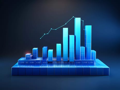 Humans hand shows on hi-tech cyber digital screen with financial graphs. Business analytics concept image