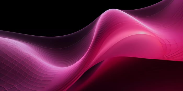 Pink Wave of dots and weave lines. Abstract background. Network connection structure