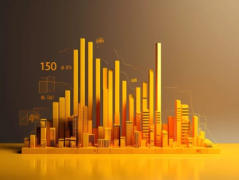 Humans hand shows on hi-tech cyber digital screen with financial graphs. Business analytics concept image