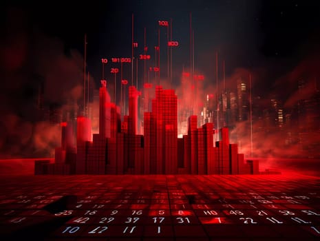 Humans hand shows on hi-tech cyber digital screen with financial graphs. Business analytics concept image