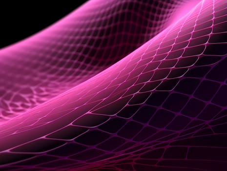 Pink Wave of dots and weave lines. Abstract background. Network connection structure