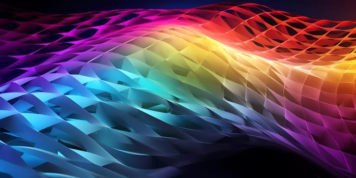 Colored Wave of dots and weave lines. Abstract background. Network connection structure