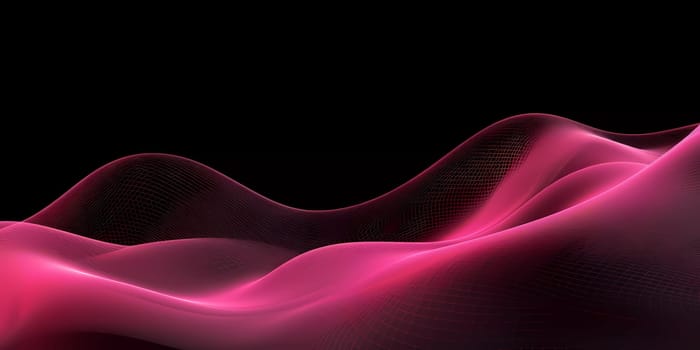 Pink Wave of dots and weave lines. Abstract background. Network connection structure