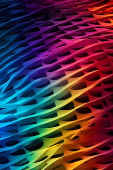 Colored Wave of dots and weave lines. Abstract background. Network connection structure