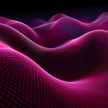 Pink Wave of dots and weave lines. Abstract background. Network connection structure