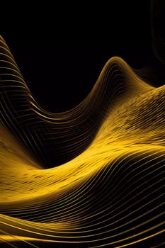 Yellow Wave of dots and weave lines. Abstract background. Network connection structure