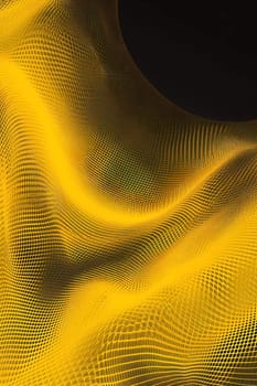 Yellow Wave of dots and weave lines. Abstract background. Network connection structure