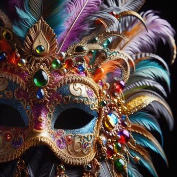 Mask from the Mardi Gras carnival. Generative AI. High quality photo