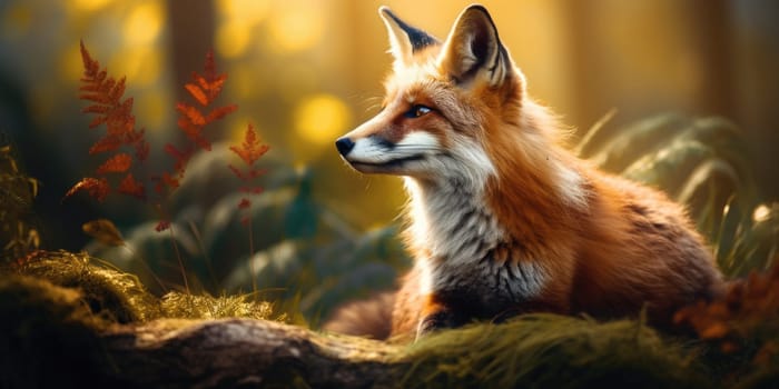 Portrait of lovely fox in nature, wildlife and nature concept