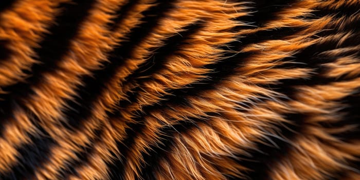 Macro detail to a tiger fur, wildlife animal concept