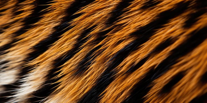 Macro detail to a tiger fur, wildlife animal concept