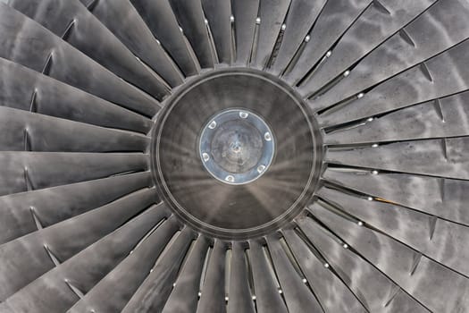 Airplane Jet gas turbine engine detail