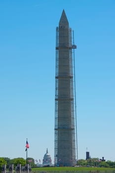 Washington Monument obelisk on the National Mall