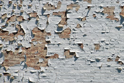 Old brick scraped wall in New York