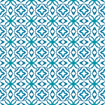 Trendy organic green border. Blue wonderful boho chic summer design. Textile ready breathtaking print, swimwear fabric, wallpaper, wrapping. Organic tile.