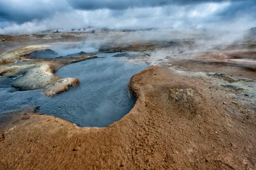 myvatn lake in iceland hot pools