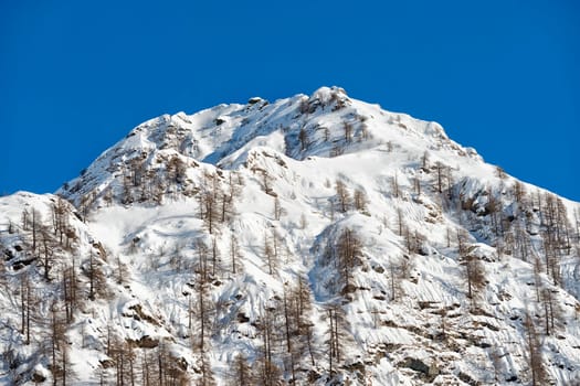 italian mountain  alps in winter on sunny day