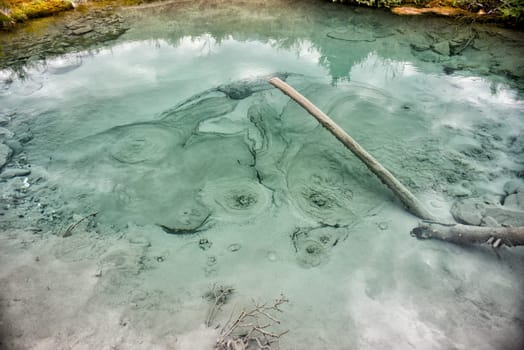 Natural hot pools in banff Canada park 