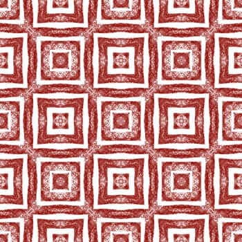 Geometric seamless pattern. Wine red symmetrical kaleidoscope background. Textile ready unequaled print, swimwear fabric, wallpaper, wrapping. Hand drawn geometric seamless design.