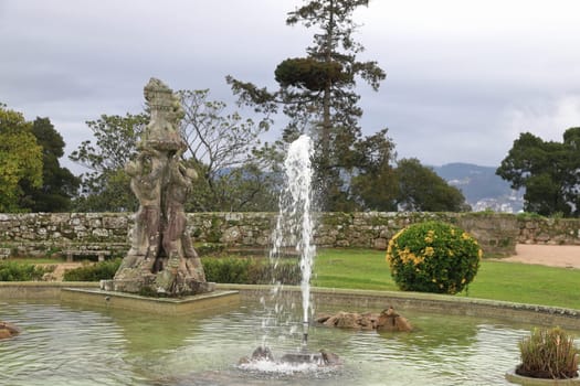 The botanical gardens within San Sebastian castle in Vigo, Spain.
