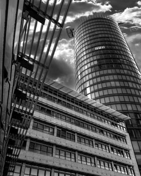 DUSSELDORF, GERMANY - JULY 18, 2023: Modern architecture in downtown Dusseldorf on July 18, 2023 in Germany, Europe