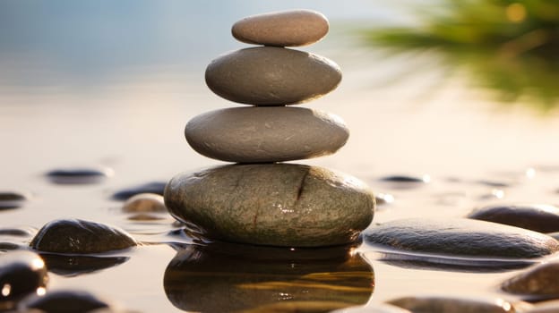 Zen stones with customizable space for text. Copy space.