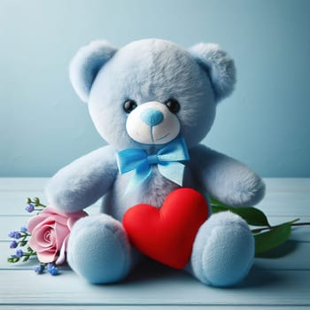 Teddy bear with heart, a good gift for Valentine's day. High quality photo