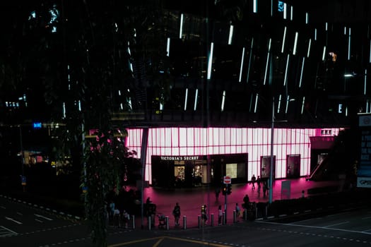 Singapore - August 24 2023: Victoria's Secret Pink Glow Night City