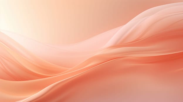 Color of the year 2024 Peach Fuzz. Silk fabric with a delicate peach color. Abstract background AI