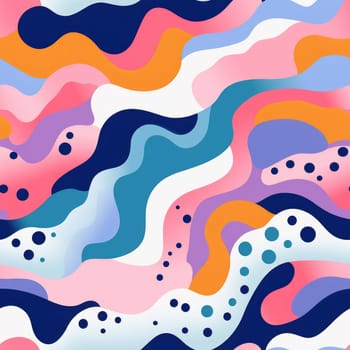 colorful wave cartoon fun pattern, ai