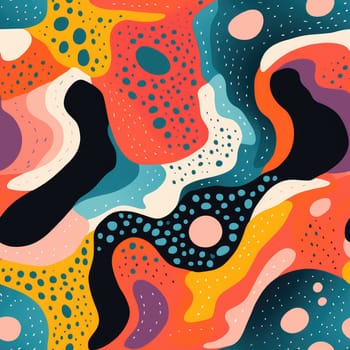 colorful wave cartoon fun pattern, ai