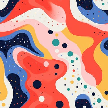 colorful wave cartoon fun pattern, ai