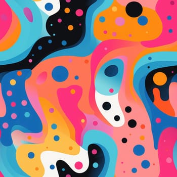 colorful wave cartoon fun pattern, ai