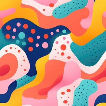 colorful wave cartoon fun pattern, ai