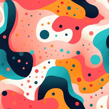 colorful wave cartoon fun pattern, ai