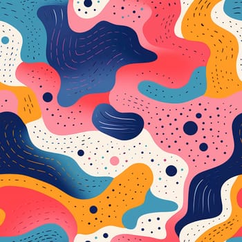 colorful wave cartoon fun pattern, ai